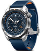 Victorinox watch with blue strap and silver case on a white background