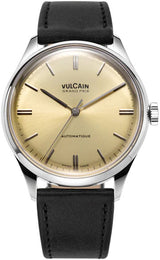 Vulcain Watch Grand Prix Champagne Black Calf Leather 670171A70.BAC201