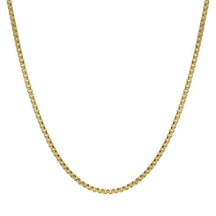 Yellow Gold Plated Sterling Silver 18 Inch Rounded Box Chain SC973_18