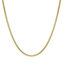 Yellow Gold Plated Sterling Silver 18 Inch Rounded Box Chain SC973_18