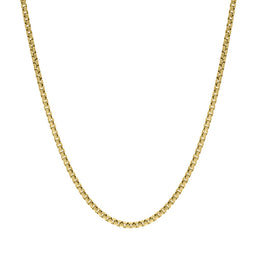 Yellow Gold Plated Sterling Silver 30 Inch Rounded Box Chain SC973_30