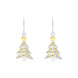Yellow Gold Plated Sterling Silver Christmas Tree Hook Earrings E2612