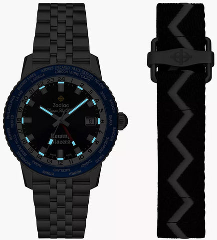 Zodiac Rowing Blazers Super Sea Wolf GMT World Time Watch