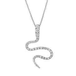 00026390 18ct White Gold 0.45ct Diamond Snake Necklace, 3222G