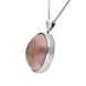 00152472 C W Sellors Sterling Silver Rose Quartz Alice In Wonderland Domed Oval Clock Face Necklace, PUNQ0006121.