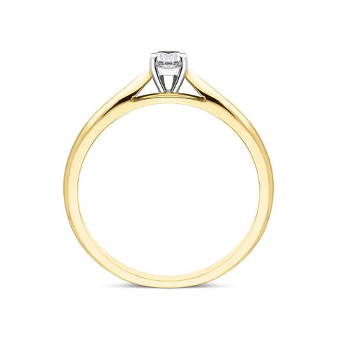  00177338 18ct Yellow Gold 0.15ct Brilliant Cut Diamond Solitaire Ring FEU-2144