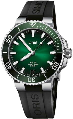 Oris Watch Aquis Date Calibre 400 Green Rubber 01 400 7769 4157-07 4 22 74FC