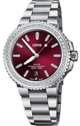 Oris Watch Aquis Date Diamond Red Bracelet 01 733 7766 4998-07 8 22 05PEB