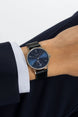 Nomos Glashutte Tangente Neomatik 39 Blue Gold Steel Back Watch