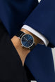 Nomos Glashutte Tangente Neomatik Blue Gold Sapphire Crystal Watch