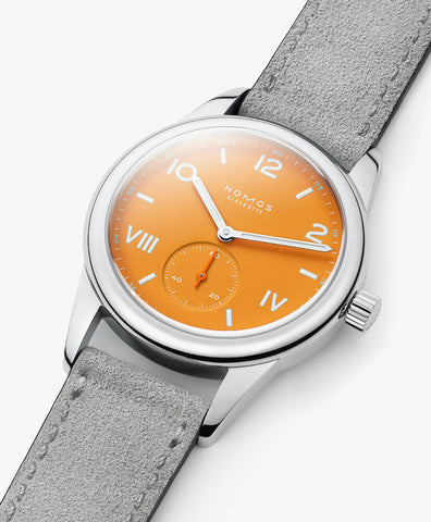 Nomos Glashutte Club Campus Future Orange Steel Back Watch