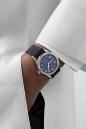 Nomos Glashutte Club Campus Blue Purple 38 Steel Back Watch