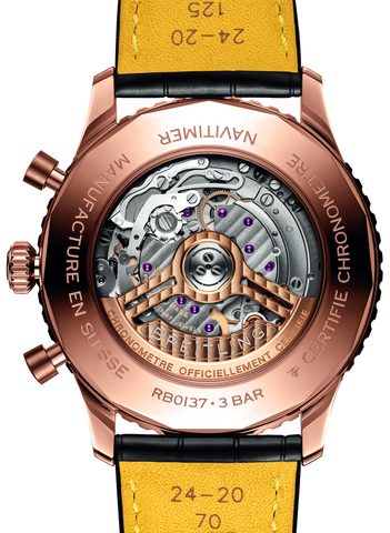 Breitling Navitimer B01 46 18k Black Croc Folding Clasp Watch