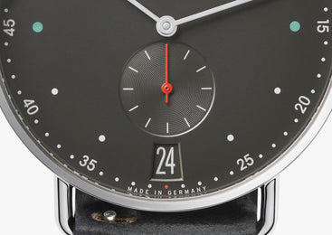 Nomos Glashutte Watch Metro 38 Datum Urban Black Sapphire Crystal