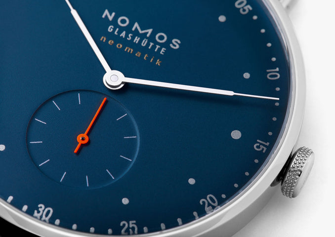 Nomos Glashutte Metro Neomatik 39 Midnight Blue Sapphire Crystal Watch