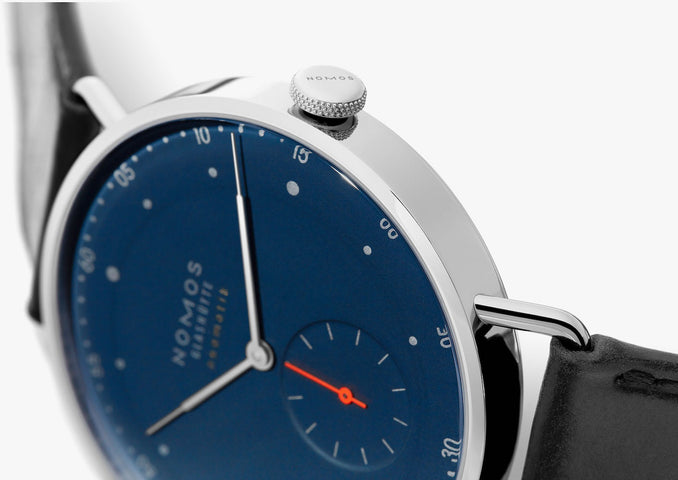 Nomos Glashutte Metro Neomatik 39 Midnight Blue Sapphire Crystal Watch