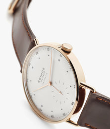 Nomos Glashutte Metro Neomatik 39 Rose Gold Sapphire Crystal Watch