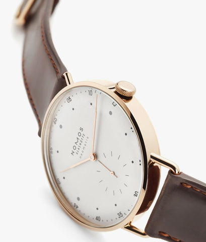 Nomos Glashutte Metro Neomatik 39 Rose Gold Sapphire Crystal Watch