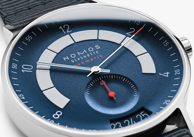 Nomos Glashutte Autobahn Neomatik 41 Date Midnight Blue Sapphire Crystal Watch
