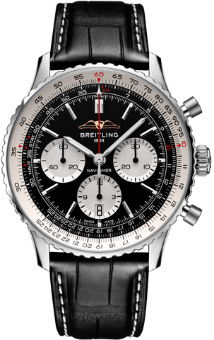 Breitling Watch Navitimer B01 Chronograph 43 Black Croc Folding Clasp AB0138211B1P1