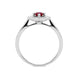 18ct White Gold 0.41ct Ruby Diamond Round Cut Cluster Ring, FEU-1196.