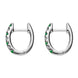 18ct White Gold Emerald and Diamond Huggie Hoop Earrings E01124E