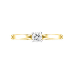 18ct Yellow Gold 0.25ct Diamond Brilliant Cut Solitaire Ring, FEU-1614_2