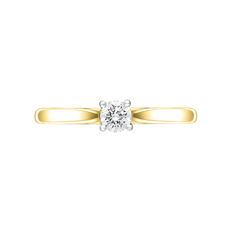 18ct Yellow Gold 0.25ct Diamond Brilliant Cut Solitaire Ring, FEU-1614_2