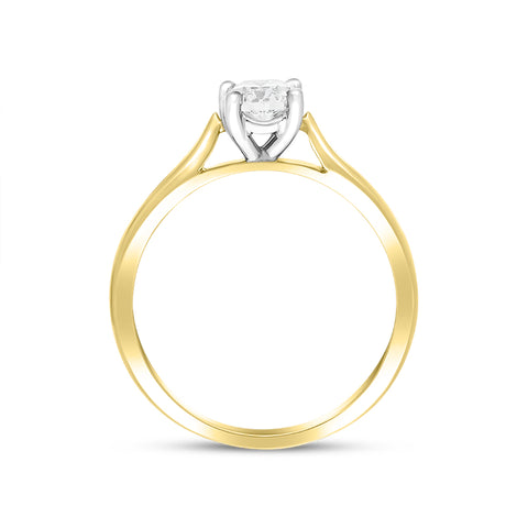 18ct Yellow Gold 0.25ct Diamond Brilliant Cut Solitaire Ring, FEU-1614_3