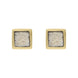 18ct Yellow Gold Coquina Dinky Square Stud Earrings, E034
