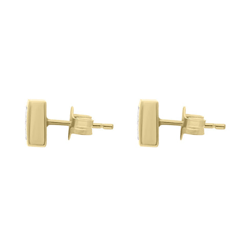18ct Yellow Gold Coquina Dinky Square Stud Earrings, E034