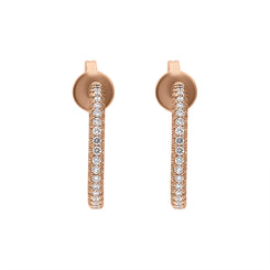 18ct Rose Gold Diamond Hoop Earrings, BLC-272