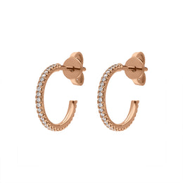 18ct Rose Gold Diamond Hoop Earrings, BLC-272_2
