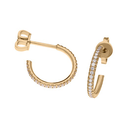 18ct Rose Gold Diamond Hoop Earrings, BLC-272_4