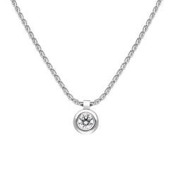 18ct White Gold 0.15ct Diamond Solitaire Pendant Necklace, BLC-301