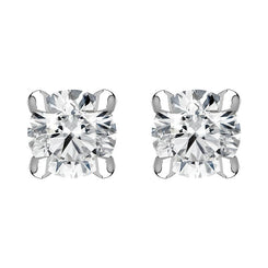 18ct White Gold 0.24ct Diamond Claw Set Solitaire Round Stud Earrings BLC-185