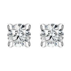 18ct White Gold 0.30ct Diamond Claw Set Solitaire Stud Earrings BLC-186