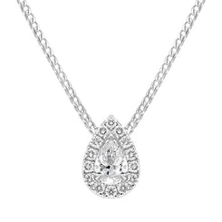 18ct White Gold 0.40ct Diamond Pave Pear Necklace BLC-196