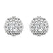 18ct White Gold 0.53ct Diamond Claw Set Pave Round Stud Earrings BLC-189