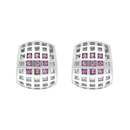 18ct White Gold 0.53ct Pink Sapphire Hoop Earrings, OCR480715_1