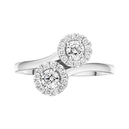 18ct White Gold 0.60ct Diamond Double Cross Over Ring BLC-167