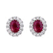 18ct White Gold 0.62ct Ruby and Diamond Oval Stud Earrings, FEU-1923.