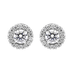 18ct White Gold 0.66ct Diamond Round Cluster Stud Earrings BLC-231