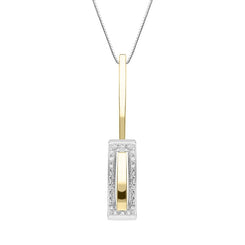18ct White Gold Diamond Pave Set Elongated Necklace P559CB