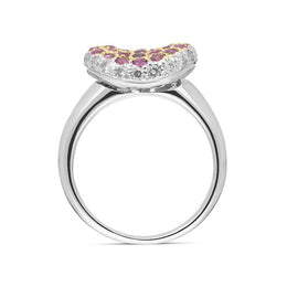 18ct White Gold Pink Sapphire Diamond Ring, R00392171_2