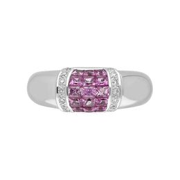 18ct White Gold Pink Sapphire Diamond Ring, ROO404171_1