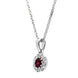 18ct White Gold Ruby Diamond Two Piece Gift Set, S147 pendant side