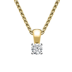 18ct Yellow Gold 0.28ct Diamond Brilliant Cut Solitaire Necklace P1738