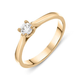 18ct Rose Gold 0.19ct Brilliant Cut Diamond Solitaire Ring BLC-083
