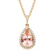 18ct Rose Gold 2.02ct Morganite 0.16ct Diamond Pear Cut Necklace PJW372